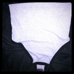 Backwardss: joyce leslie crop top with sides out.